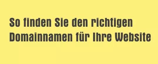 So finden Sie den richtigen Domainnamen für Ihre Website